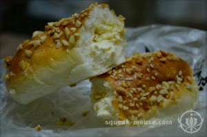 Inside the Peanut Cream Bread from Sung Sim Dang Bakery, Daejeon, South Korea