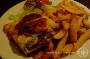 Lasagne and chips, Dublin, Ireland