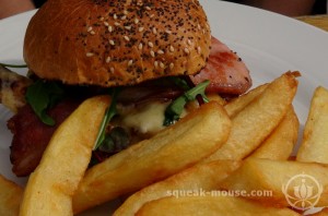 Burger at the Green Room Cafe, London, United Kingdom